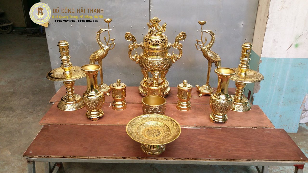 Một Bộ Đồ Thờ Bằng Đồng mang thương hiệu Hải Thanh